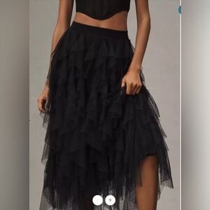 Layered Black Lace Anthropologie Skirt NWT